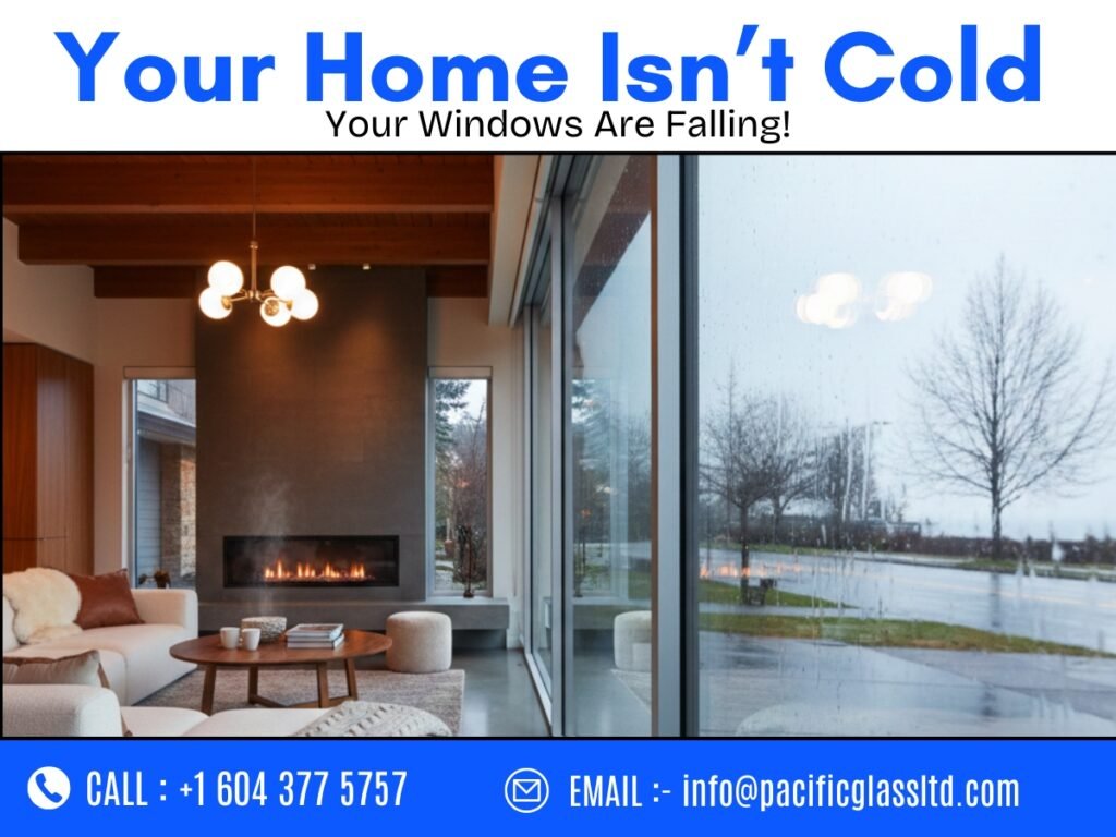 Cold air leaking through residential window glass in BC home