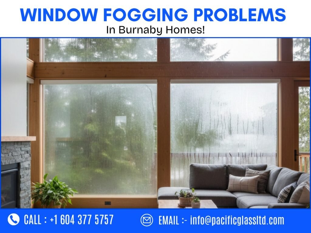 Foggy double pane windows in a Burnaby home repaired by Pacific Glass Ltd