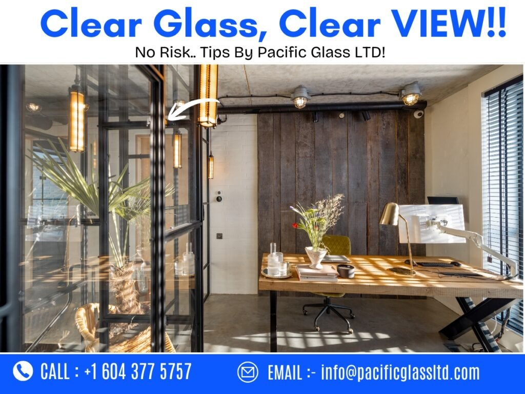 Clear storefront glass showing security vulnerability at a Burnaby business