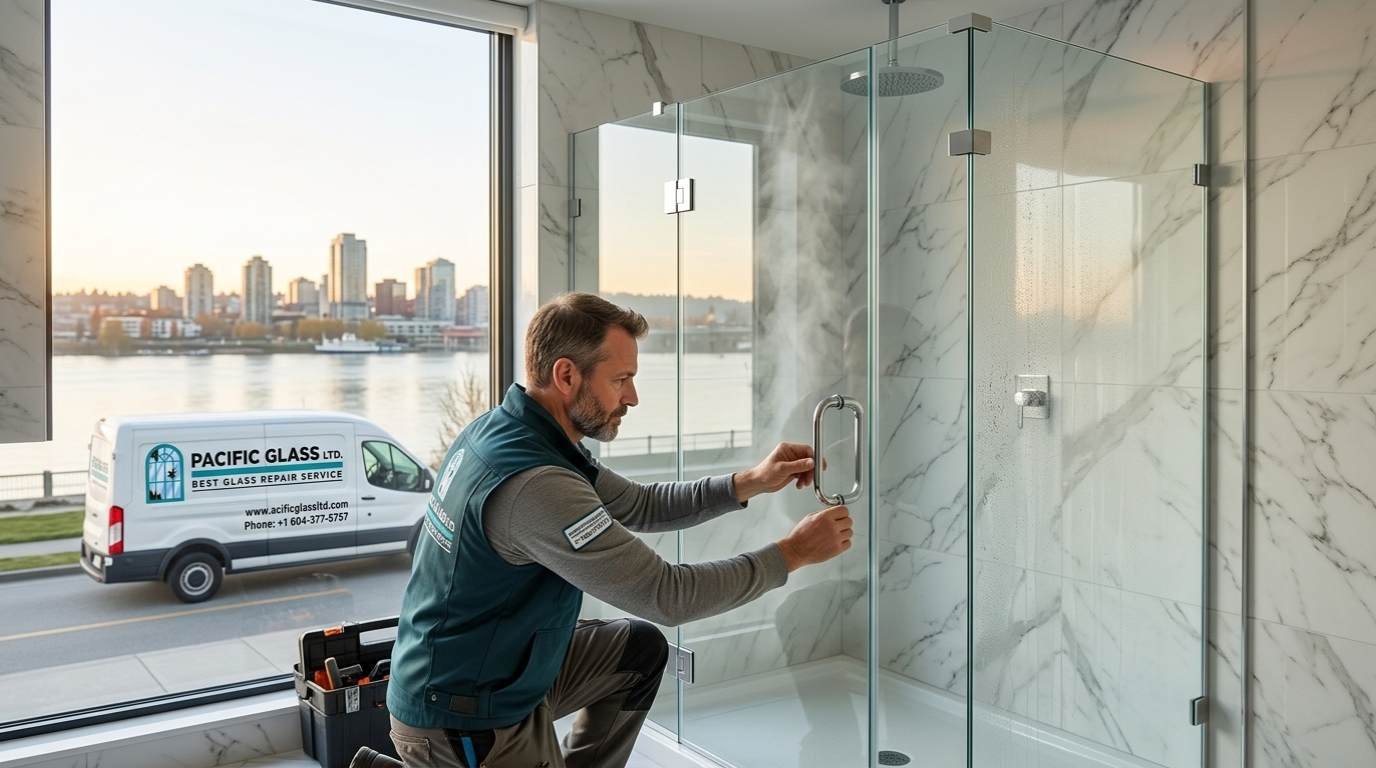 Custom Shower Glass New Westminster BC – frameless shower enclosure by Pacific Glass Ltd