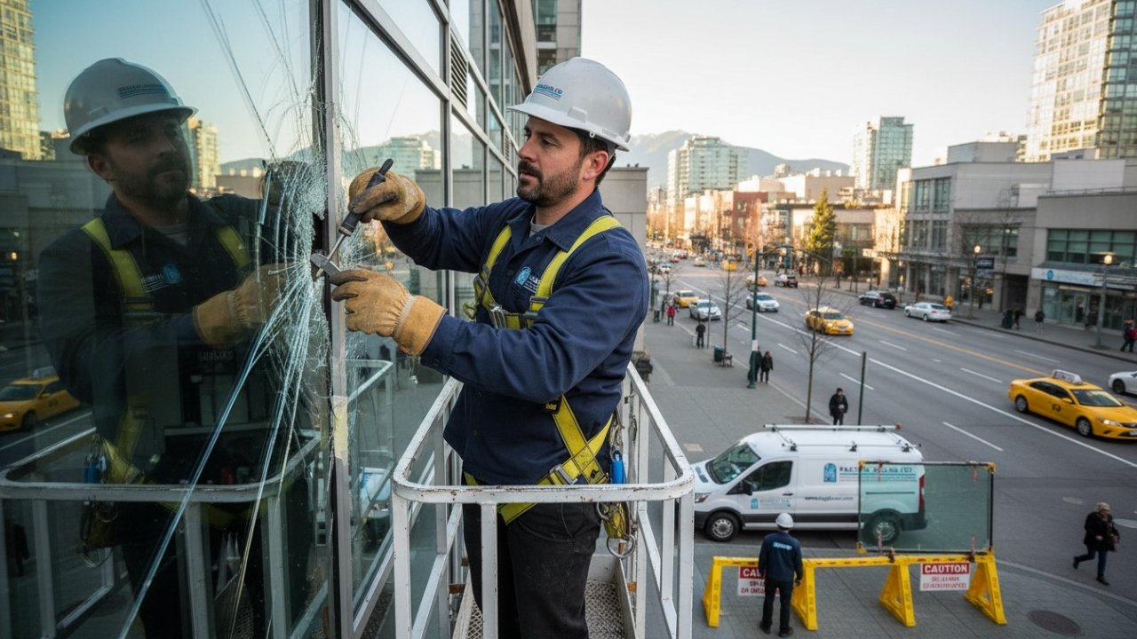 Emergency commercial glass repair in Burnaby