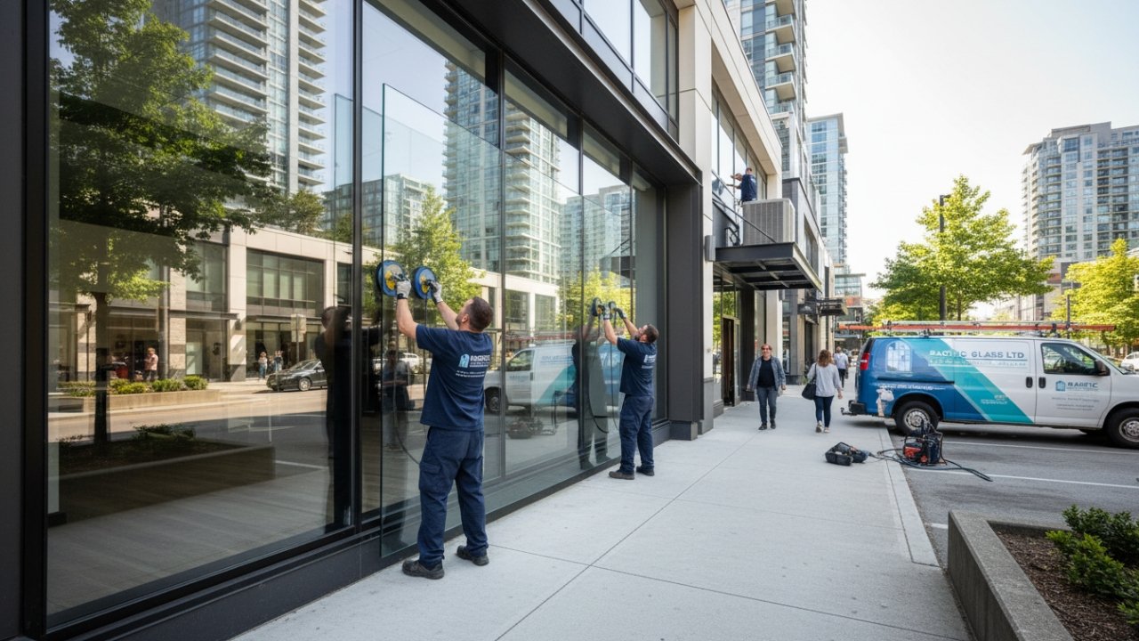 Commercial storefront glass replacement Vancouver