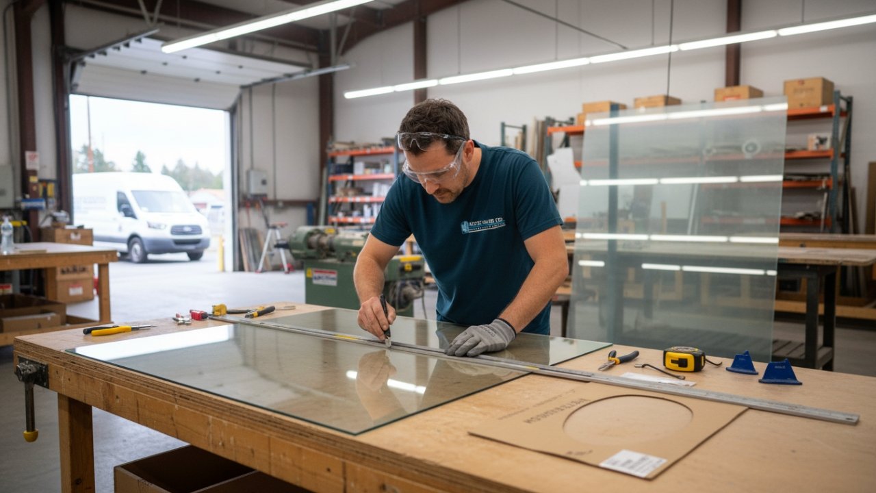 Custom glass cutting service near me in Vancouver.
