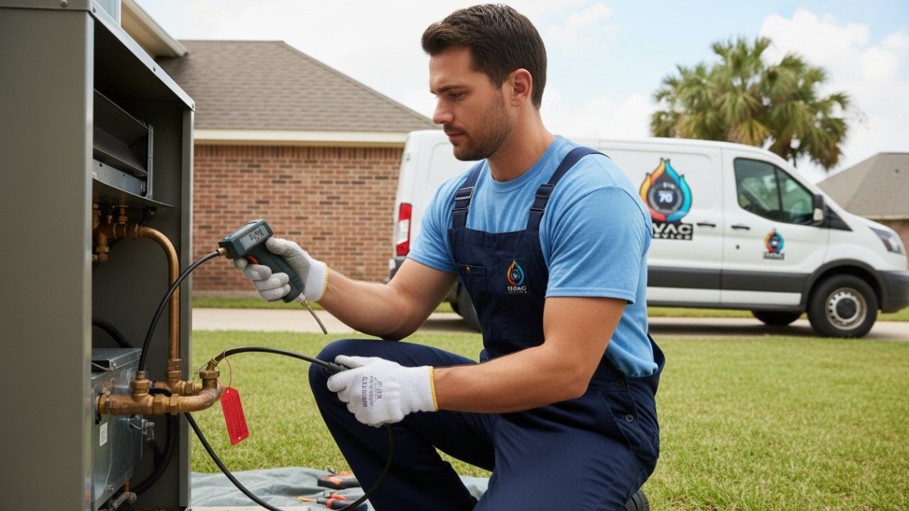 Technician installing large wall mirror