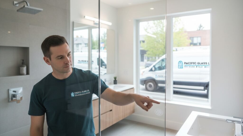 Tempered safety glass in a Vancouver bathroom shower